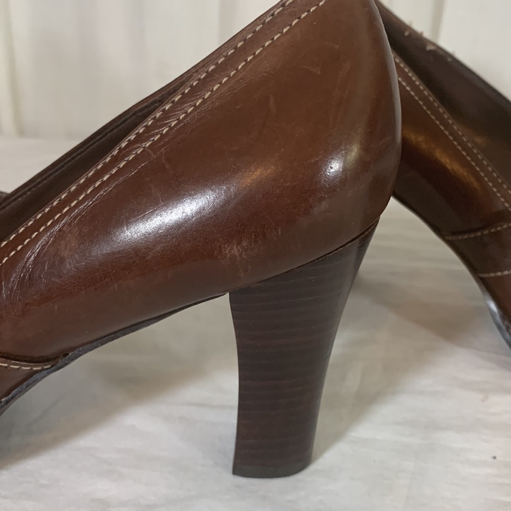 Gianni Bini Brown Mary Jane Style Stacked Wooden Heel, 11B - Picture 8 of 10